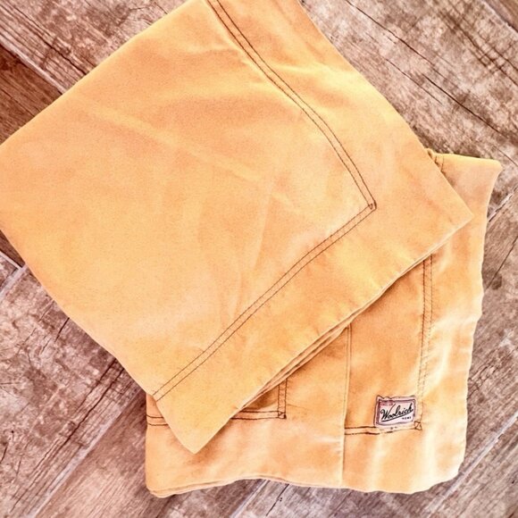 PAIR WOOLRICH  King Size Pillow Shams Ultra Suede Tan Flanged Western 39" x 24" - Picture 11 of 14